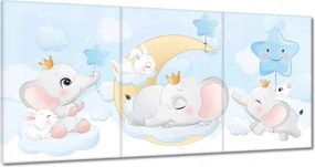Vászonkép 120x60 Elefánt és nyúl család