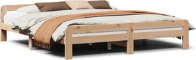 vidaXL tömör fenyőfa ágy matrac nélkül 200 x 200 cm