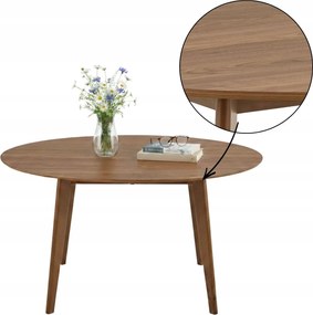 Étkezőasztal Konyha Nappali kerek 4 személyes asztal 140 cm dió furnér