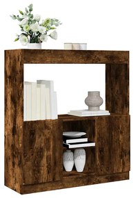 füstös tölgy színű szerelt fa magasszekrény 92 x 33 x 100 cm