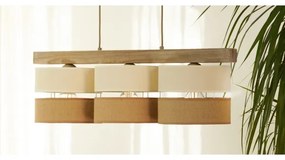 Brilagi - Csillár zsinóron FOREST 3xE27/15W/230V fenyő/bézs/krémes