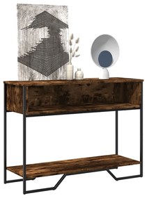 füstös tölgy színű szerelt fa tálalóasztal 100x35x74,5 cm