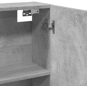 Fürdőszobai tükörszekrény betonszürke 64x20x66,5 cm műfa