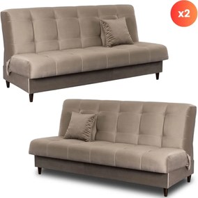 2 db-os szett, ágyazható kanapé bézs színben LIMA