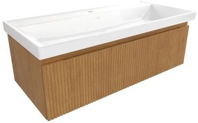 SAT Evolution Fürdőszobaszekrény mosdóval 98x30x44,5 cm méztölgy matt SATEVO100DMU4