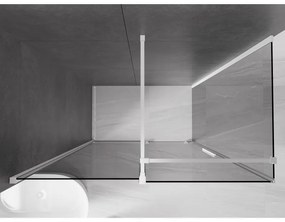 Mexen Velar, tolóajtós zuhanykabin 160 x 70 cm, 8mm szürke üveg, fehér matt, 871-160-070-41-20