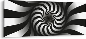 Absztrakt kép egy fekete-fehér spirál (120x50 cm)