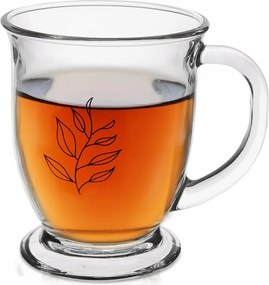 Bögre Üvegpohár Kávé Ivófogantyúval Gyógynövények Italok 450 ml