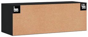 fekete szerelt fa faliszekrény 100 x 36,5 x 35 cm