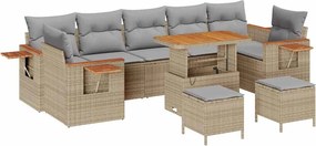 vidaXL Kerti Kanapé Szett párnával 10 pcs Beige és Világosszürke