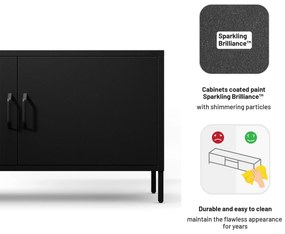 ROSA Modern fekete fém TV-szekrény