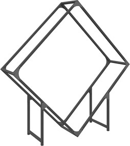 vidaXL fekete hidegen hengerelt acél tűzifatároló 100x25x100 cm