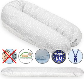 Scamp szoptatós párna univerzális pamut Grey White Little Big Stars SZPE221