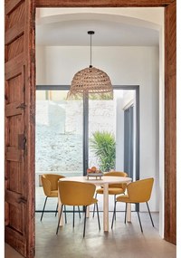 Mustársárga kárpitozott étkezőfotel szett 2 db-os Add – Teulat