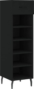 vidaXL fekete szerelt fa cipőszekrény 30 x 35 x 105 cm
