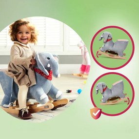 VICTOR elefánt hintajáték, biztonsági övvel, szürke Spielwerk