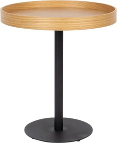 Kerek tárolóasztal tölgyfa dekoros asztallappal ø 40 cm Yuri S – White Label