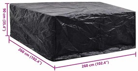 kerti bútor huzat 10 fűzőlyukkal 260 x 260 x 90 cm