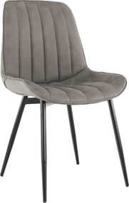 Szék, ekobőr világosszürke/fekete, HAZAL