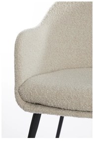 Krémszínű kárpitozott karfás étkezőfotel Leone – Light &amp; Living