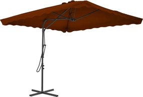 vidaXL terrakotta kültéri napernyő acélrúddal 250 x 250 x 230 cm