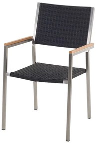 Kerti étkező szett Grosso (fekete) (üveglappal 220x100 cm) (rattan szék). 1011751