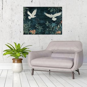 Üveg kép - Két galamb (70x50 cm)