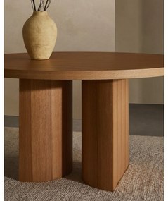 Kerek étkezőasztal tölgyfa dekorral ø 150 cm Nealy – Kave Home