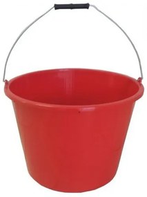 Műanyag vödör gyűrődéssel, 20 l, átmérő 38 xmagasság 28 cm , piros
