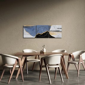 Kép - Texturált formák (órával) (90x30 cm)