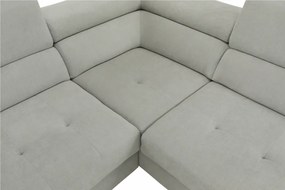 Ülőgarnitúra, világosszürke, szövet, jobbos, BUTON P