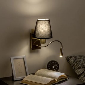 Brilagi - LED Fali lámpa NUBILA 1xE27/25W/230V + LED/3W réz/fekete