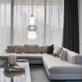 LED Csillár zsinóron ARAME LED/23W/230V átm. 22 cm fekete