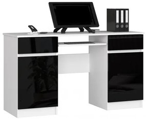 A5 Számítógép asztal (fehér/fényes fekete)