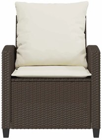 4 részes barna polyrattan kerti ülőgarnitúra párnákkal