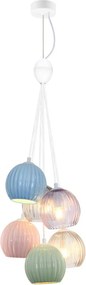 ITALUX PND-94794-6B-MLTI CASES Többágú Függesztett Lámpa Matt Fehér, Opál, Átlátszó E14 IP20
