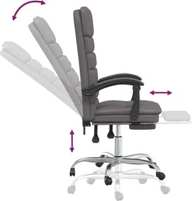 vidaXL szürke műbőr masszázsfotel dönthető irodai szék
