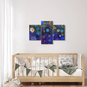 Sötétkék virágok képe (90x60 cm)