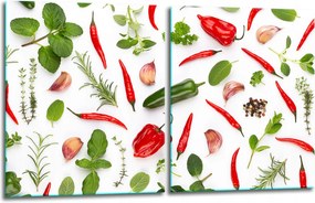 7in1 2x Üveg Tűzhelyvédő Főzőlap 40x52 Paprika