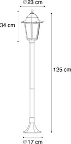 Klasszikus kültéri állólámpa sötétzöld 125 cm IP44 - New Orleans