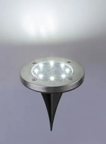 Globo 33414 Solar lámpa rozsdamentes acél, fekete műanyag, átlátszó, csúszókapcsoló, beépített elem AA 300mAh 1.2V, IP44, ø: 118mm, M: 130mm, 2 db-os kiszerelés, 8x LED 0.1W 3V, fehér fényű