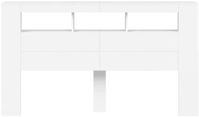 fehér szerelt fa LED-es fejtámla 180x18,5x103,5 cm