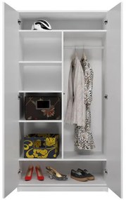 SD-90 gardróbszekrény akasztós és polcos résszel, fehér