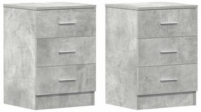 2 db betonszürke szerelt fa éjjeliszekrény 38 x 35 x 56 cm