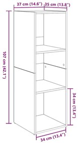 TV szekrény 4 pcs Régi fa 37 x 35 x 107.5 cm Műanyag Fa