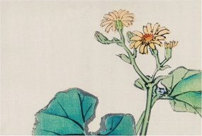 Divatos Flizelin Tapéta 3D Ragasztóval Virág és levelek 104x70 Ragasztó