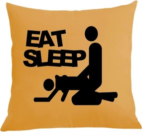 Párna párnahuzat Vicces Eat Sleep