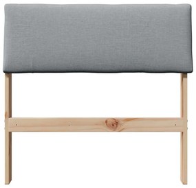 Kárpitozott fejtámla Világosszürke 75 cm Tömör fenyőfa