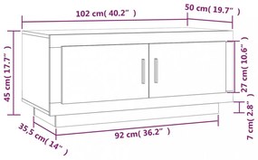 füstös tölgy színű szerelt fa dohányzóasztal 102 x 50 x 45 cm