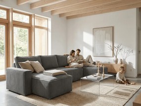 AKCIÓ sötétszürke U alakú ülőgarnitúra SMART COSARO 295x140 cm II. minőség